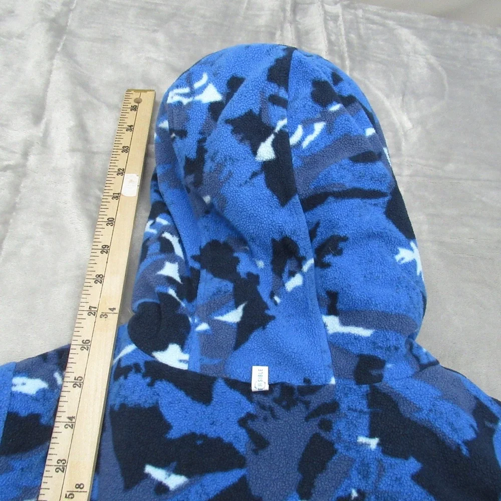 Columbia Jacket Kids XL Blue Camo Reversible Puffer Hooded Insulated Rain Winter